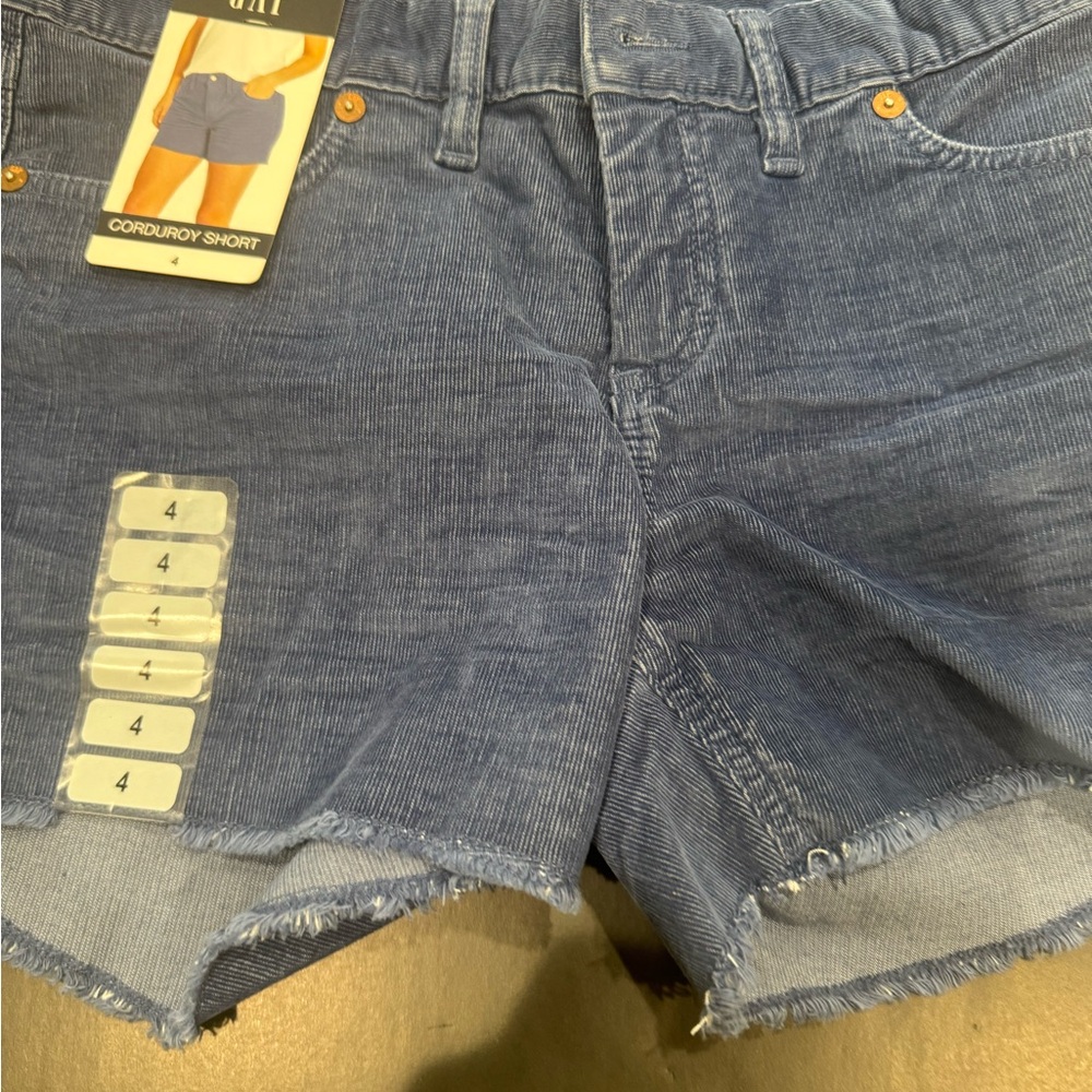 GAP NWT Woman's Gap Cord Shorts Size 4 Ocean Blue
